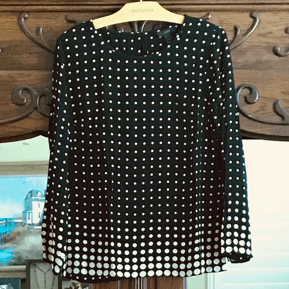J. Crew Polkadot Blouse Sz 6